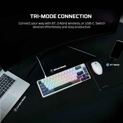 Fantech mk919 atom pro66 mechanical keyboard grey - keyboard
