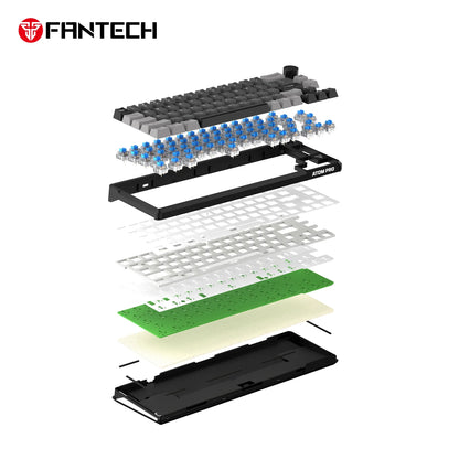 Fantech mk919 atom pro66 mechanical keyboard grey - keyboard