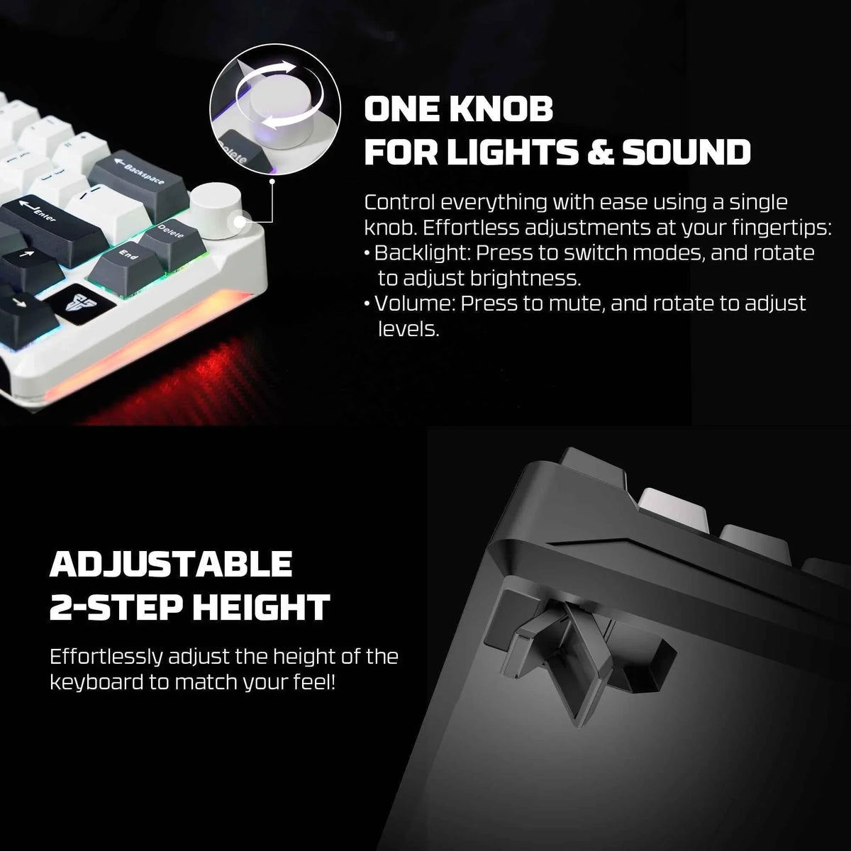 Fantech mk919 atom pro66 mechanical keyboard grey - keyboard