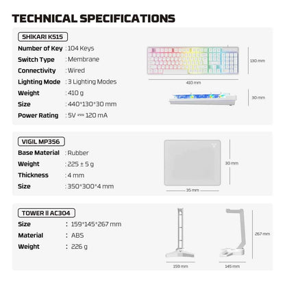 Fantech p51 gaming keyboard mouse bundle for ultimate gaming experience - kit