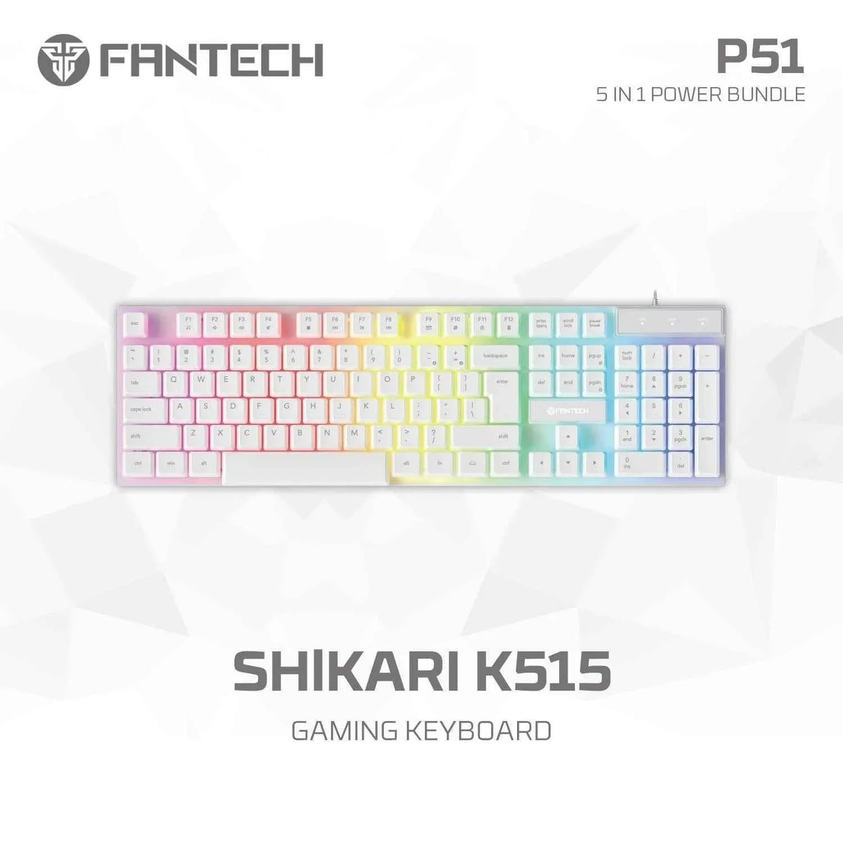 Fantech p51 gaming keyboard mouse bundle for ultimate gaming experience - kit