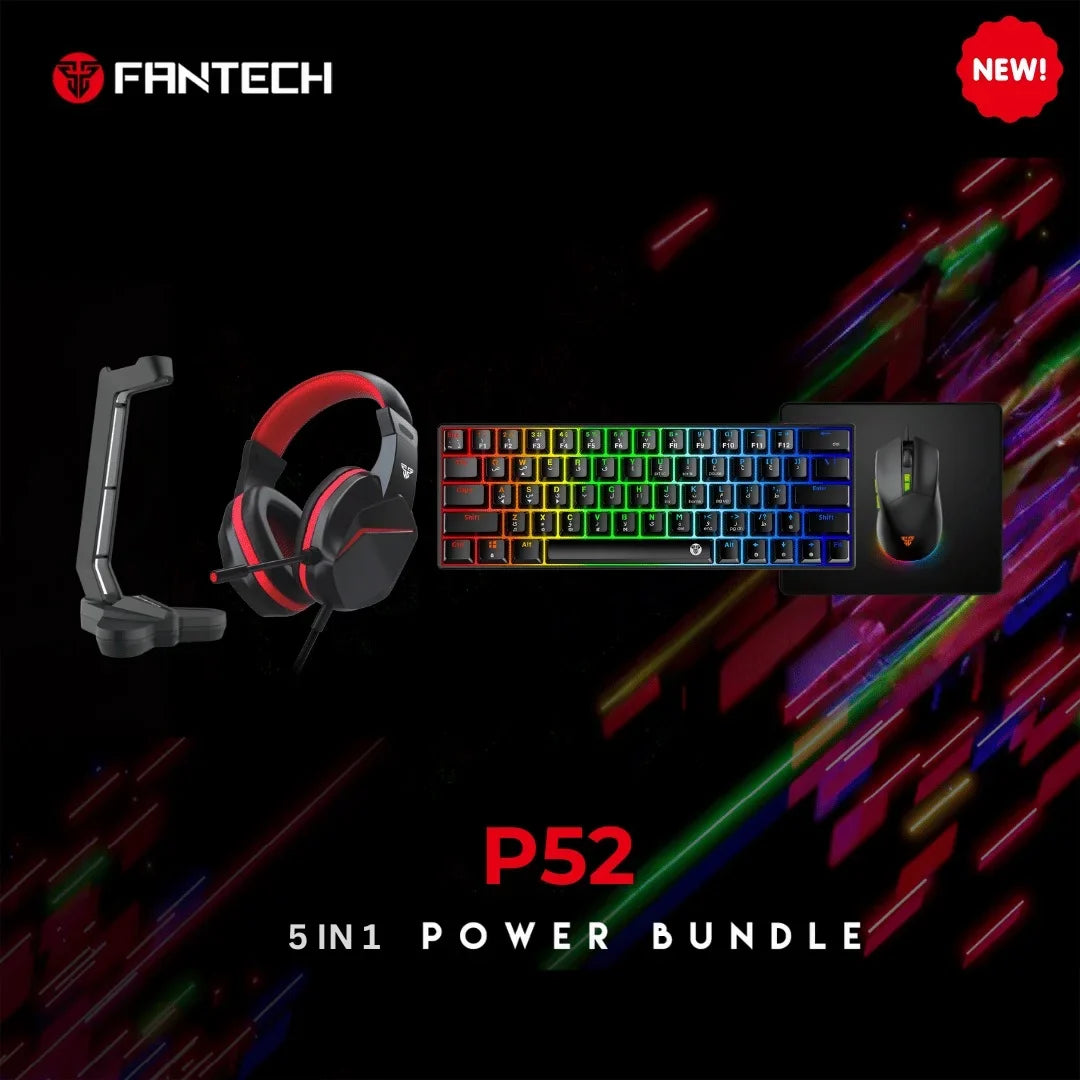 Fantech p52 power bundle gaming - black - kit