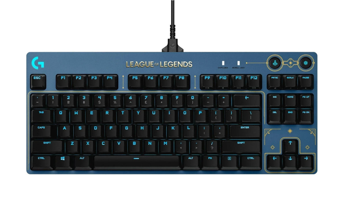 Logitech g pro mechanical gaming keyboard - ultra-portable tenkeyless design detachable usb cable lightsync rgb backlit