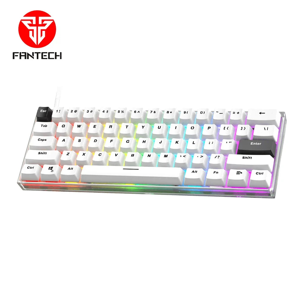 Maxfit61 frost modular mechanical keyboard - white / blue - keyboard