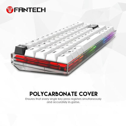 Maxfit61 frost wireless modular mechanical keyboard - white / red - keyboard
