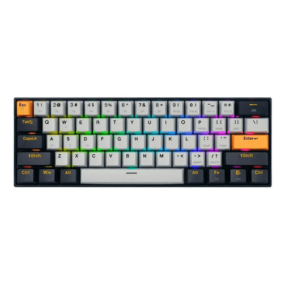 Redragon k530 draconic pro rgb 60% gaming wireless mechanical keyboard – brown switches (black & grey) - keyboards