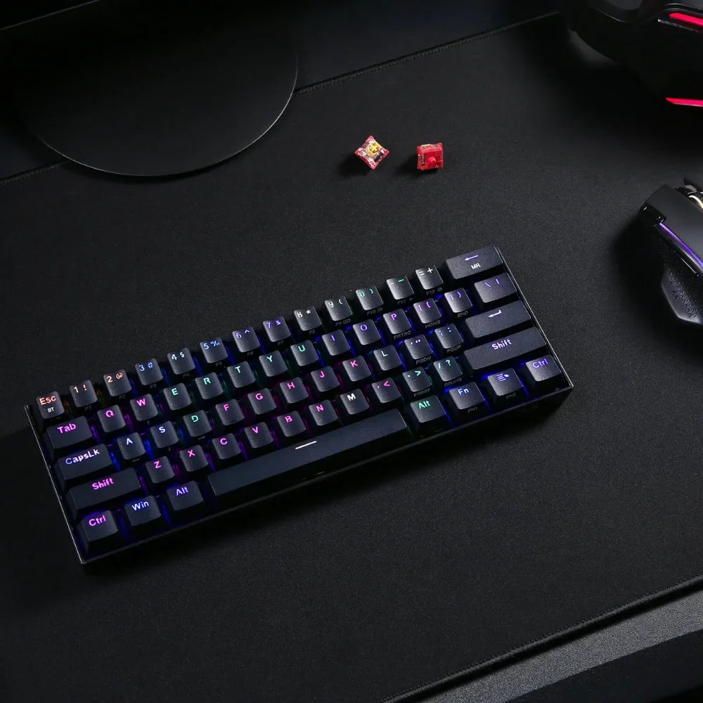Redragon k530 pro draconic keyboard - 60% bluetooth/2.4ghz/wired with brown switch - keyboard