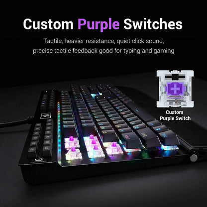 Redragon k550 mechanical gaming keyboard rgb led backlit with brown switches - keyboards