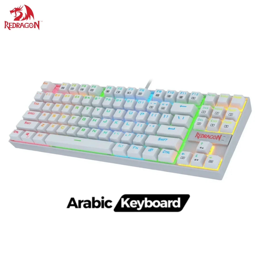 Redragon k552 rgb mechanical keyboard wired tkl 75% gaming keyboard (white) - keyboard