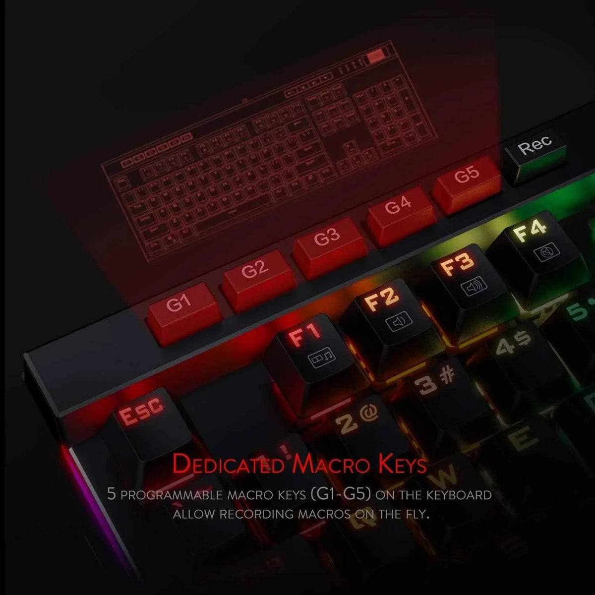 Redragon k580 vata rgb mechanical keyboard - led backlit gaming keyboard - keyboard