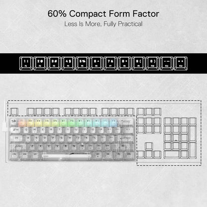 Redragon k617 ct 60% gaming keyboard - compact 61 keys wired rgb gaming keyboard - keyboard