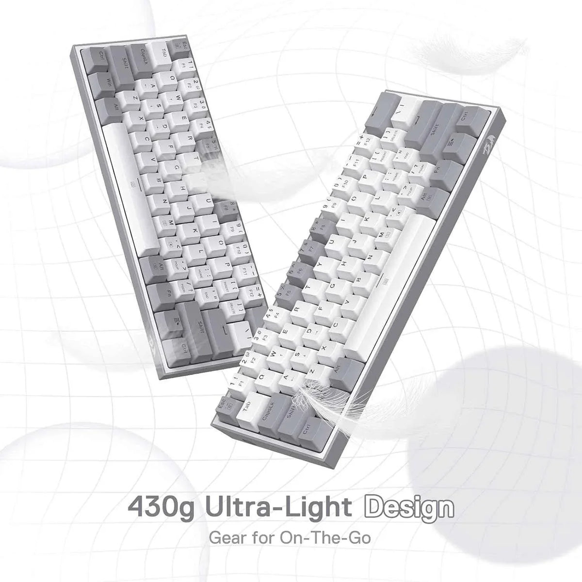 Redragon k617 fizz gaming keyboard - compact 60% wired rgb 61 keys hot-swap design - keyboard