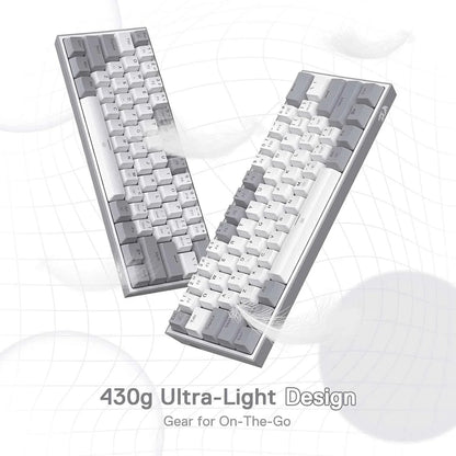 Redragon k617 fizz gaming keyboard - compact 60% wired rgb 61 keys hot-swap design - keyboard