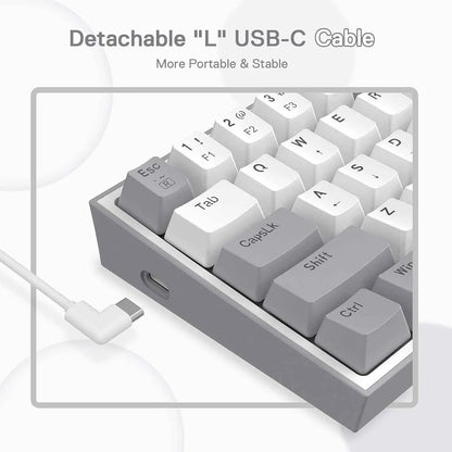 Redragon k617 fizz gaming keyboard - compact 60% wired rgb 61 keys hot-swap design - keyboard