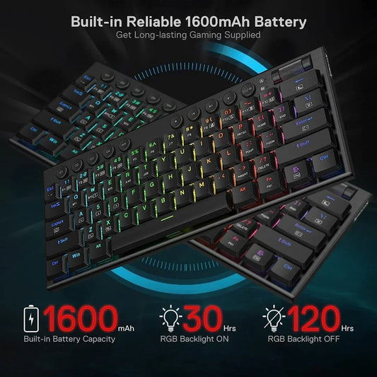 Redragon k632 mini pro 60% 3-mode connection - red switch - keyboards