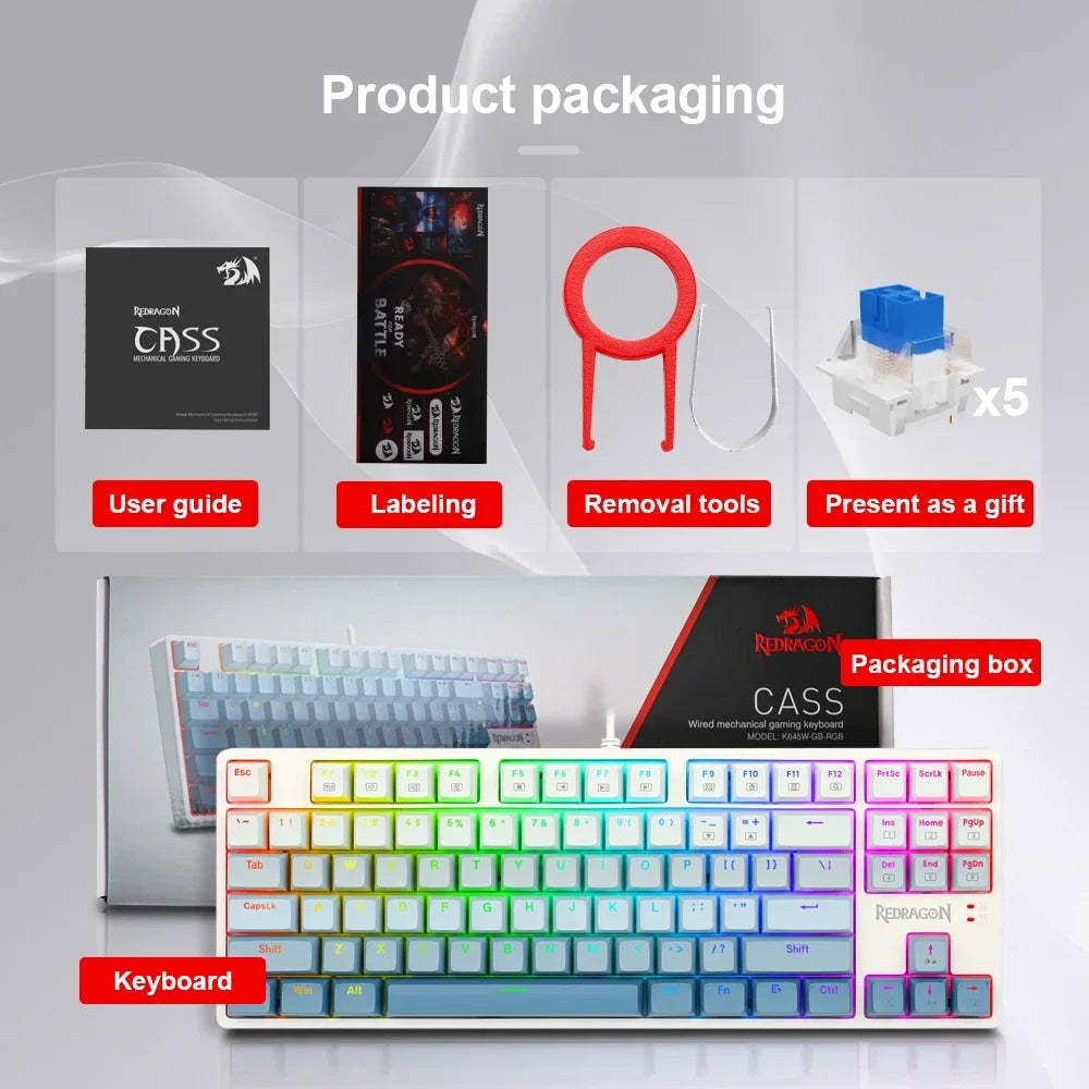 Redragon k645w gaming keyboard - 87 key rgb mechanical for ultimate performance - keyboard