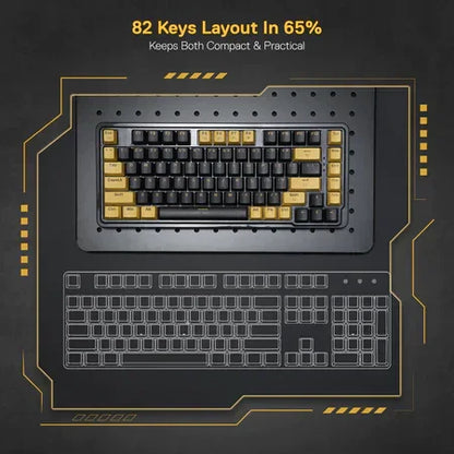 Redragon k649 78% wired gasket rgb gaming keyboard - gold melt switch - keyboards