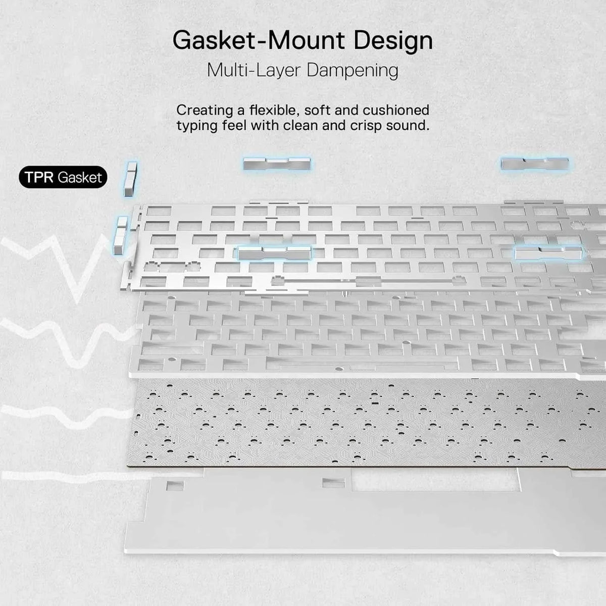 Redragon k649 pro wireless gaming keyboard - 78% rgb gasket design 3-modes 82 keys for ultimate gameplay - keyboard