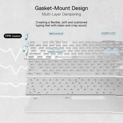 Redragon k649 pro wireless gaming keyboard - 78% rgb gasket design 3-modes 82 keys for ultimate gameplay - keyboard
