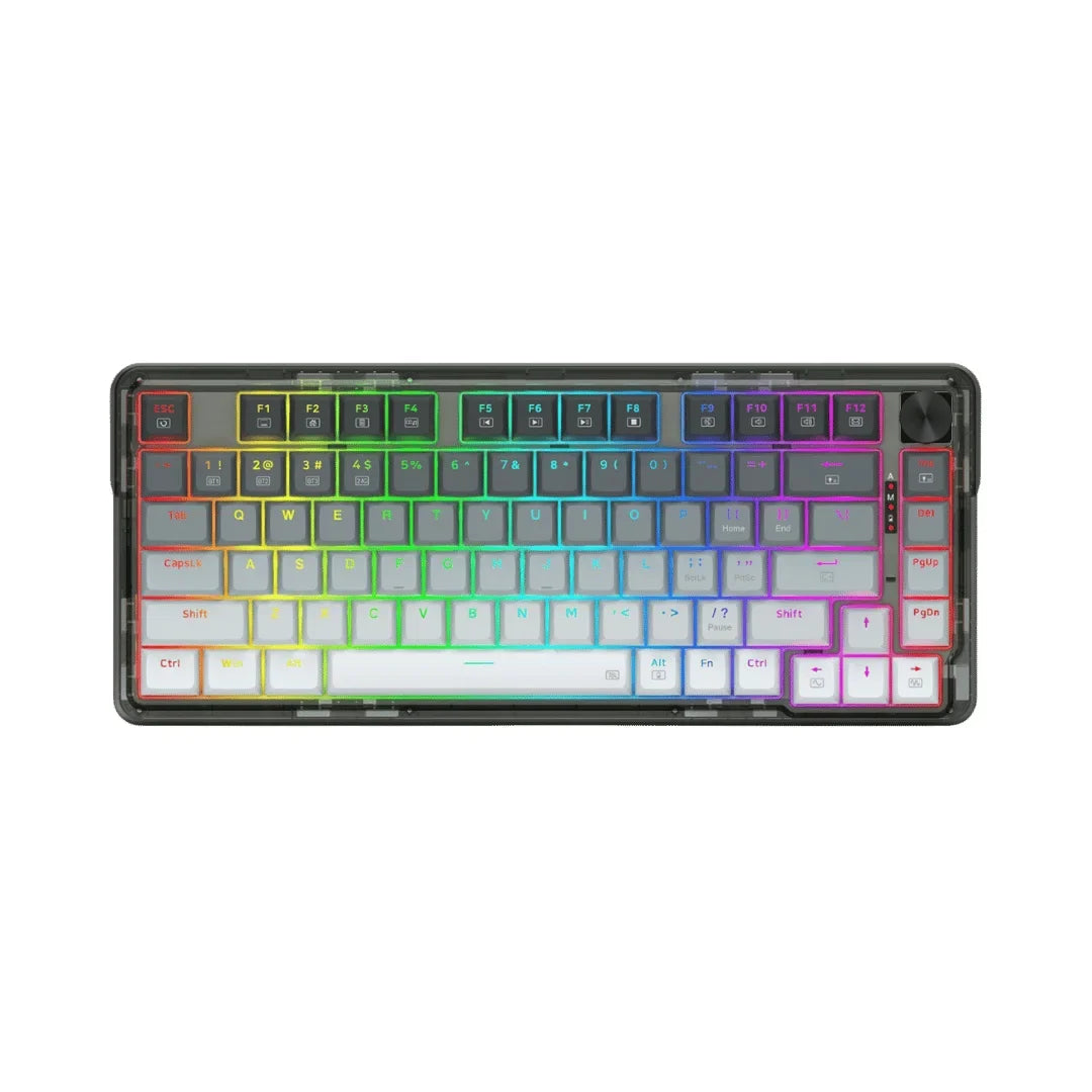 Redragon k673 wireless gaming keyboard - 75% wireless gasket rgb 3-modes 81 keys pbt - keyboard