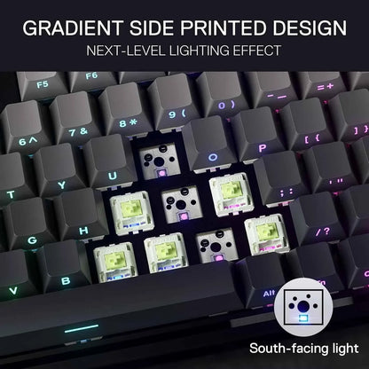 Redragon k673 wireless gaming keyboard - 75% rgb wireless gasket design 3 modes 81 keys pbt - keyboard