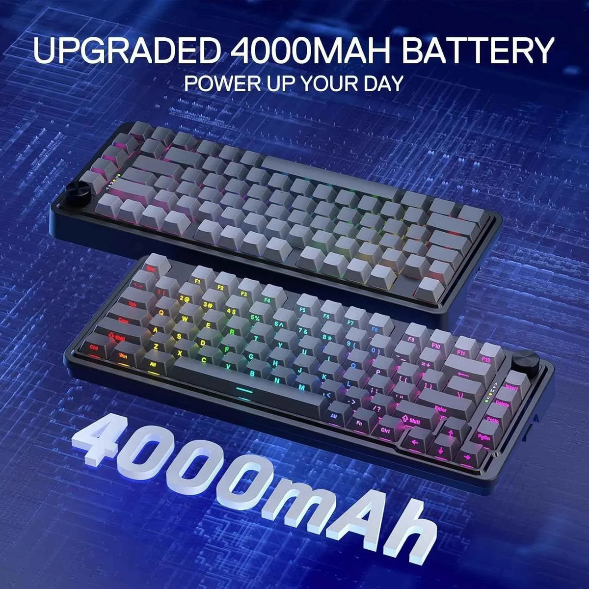 Redragon k673 wireless gaming keyboard - 75% rgb wireless gasket design 3 modes 81 keys pbt - keyboard