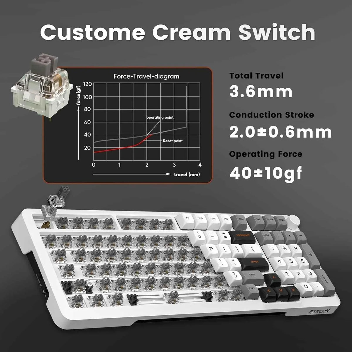 Redragon k688 wireless mechanical keyboard - 3 mode gasket mounted rgb - keyboard