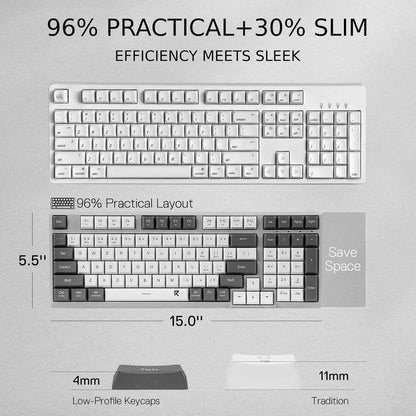 Redragon low-profile wireless keyboard bk7114 - 98 keys slim office pc - keyboard