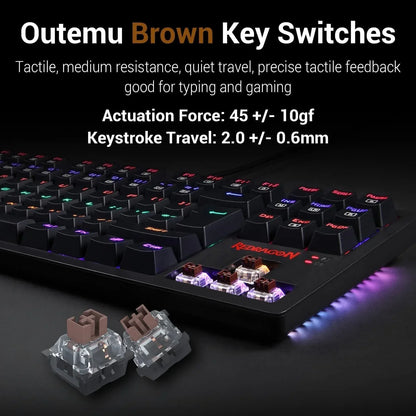 Redragon s113 gaming combo - wired mechanical keyboard and mouse bundle