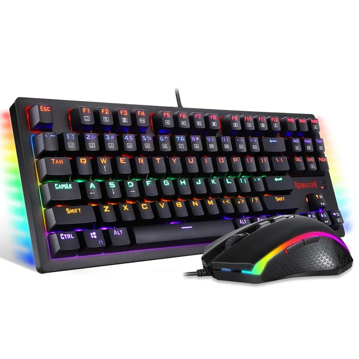 Redragon s113 gaming combo - wired mechanical keyboard and mouse bundle