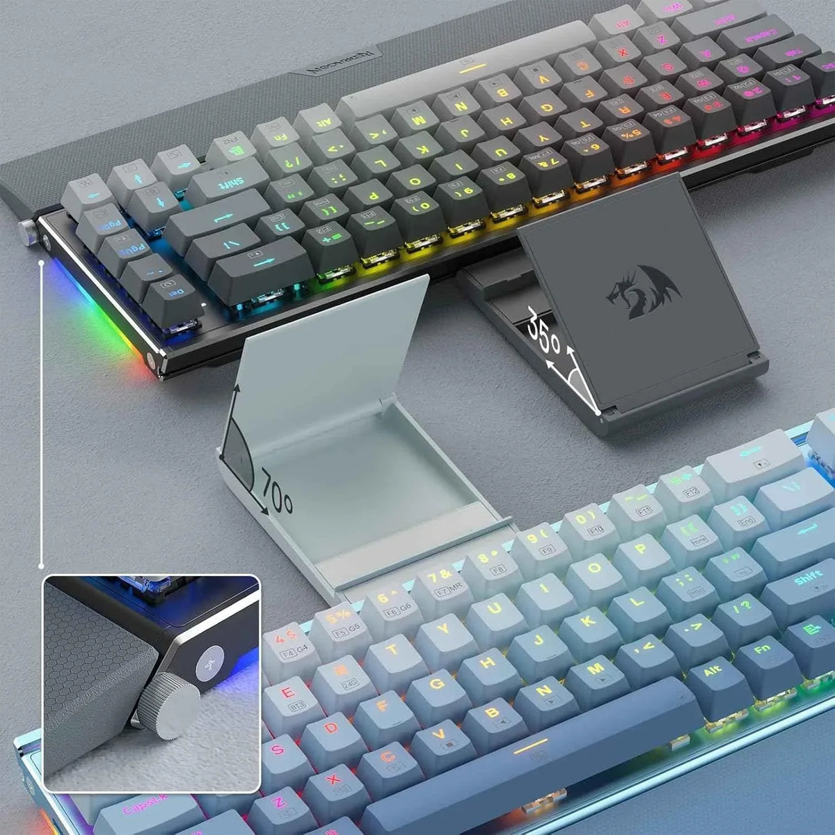 Redragon shaco k641 pro keyboard - 65% aluminum rgb mechanical keyboard with 3-mode and 68 keys - keyboard