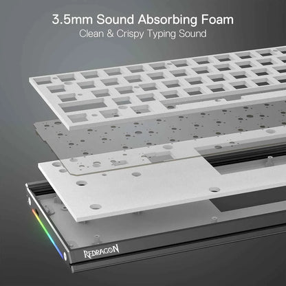 Redragon shaco k641 pro keyboard - 65% aluminum rgb mechanical keyboard with 3-mode and 68 keys - keyboard
