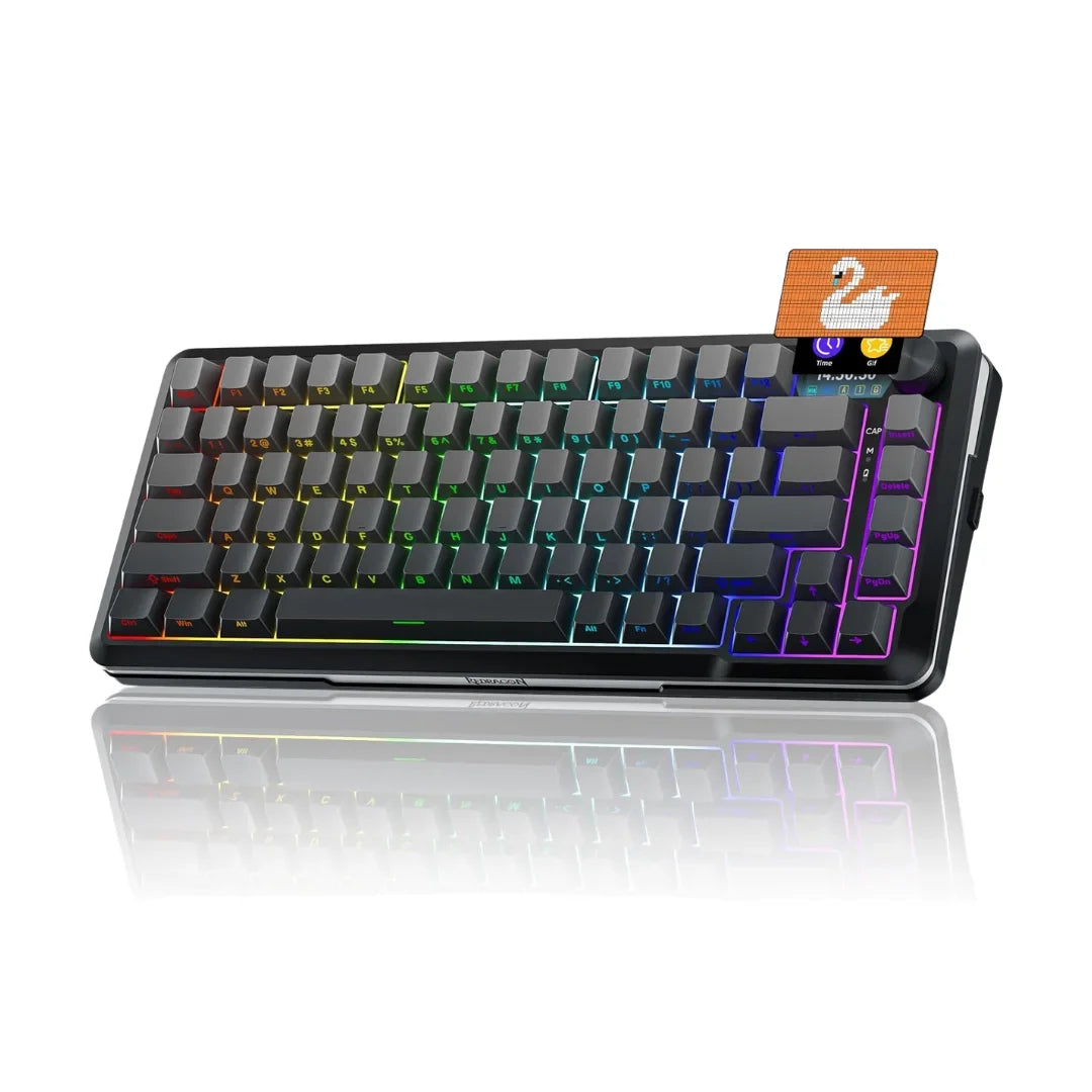 Redragon wireless mechanical keyboard gasket rgb gaming keyboard with screen & - keyboard