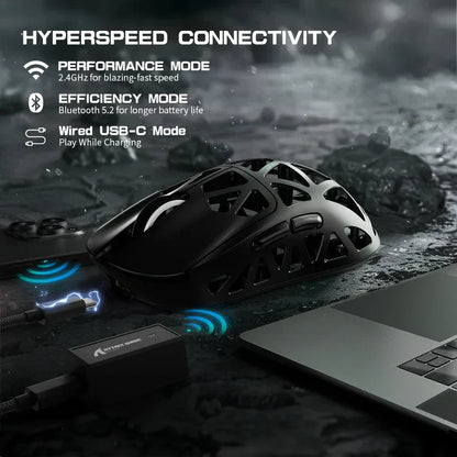 Attack shark r2 magnesium alloy paw3950 gaming mouse 8k - black - mouse’s