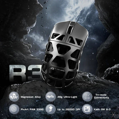 Attack shark r3 magnesium alloy gaming mouse 8k - gray - mouse’s