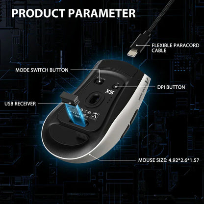 Attack shark x5 wireless gaming mouse - white - mouse’s