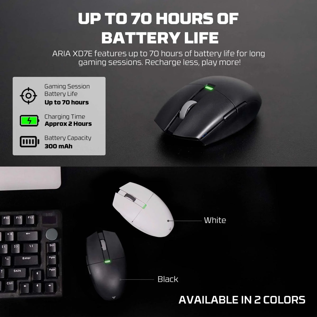 Fantech aria xd7e wireless gaming mouse - black - mouse