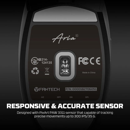 Fantech aria xd7e wireless gaming mouse - black - mouse
