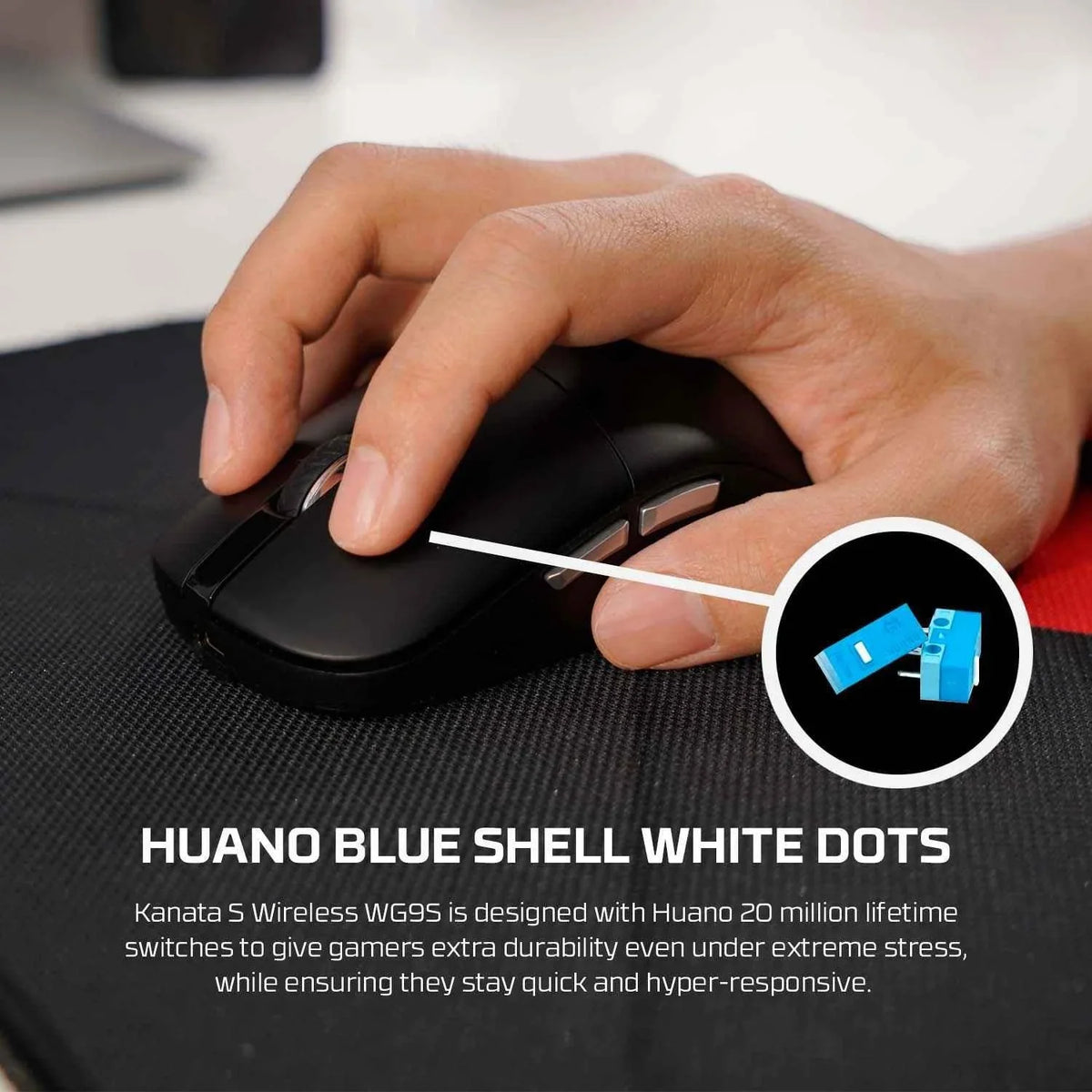 Fantech kanata wg9s wireless gaming mouse for ultimate performance and precision in black - mouse