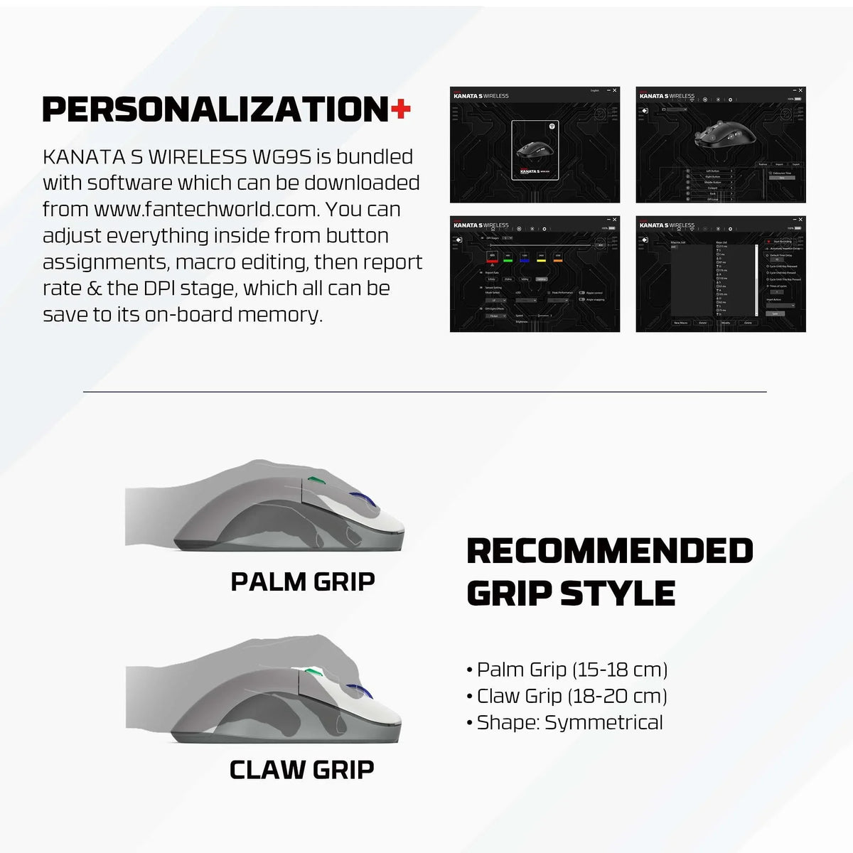 Fantech kanata wg9s wireless gaming mouse - super maxfit dual mode connection - mouse