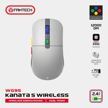 Fantech kanata wg9s wireless gaming mouse - super maxfit dual mode connection - mouse