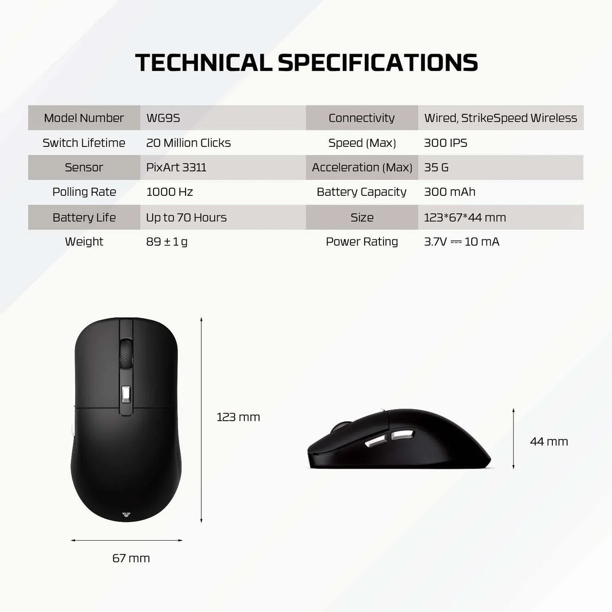 Fantech kanata wg9s gaming mouse - wireless yellow for ultimate gaming performance - mouse