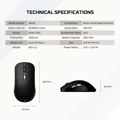 Fantech kanata wg9s gaming mouse - wireless yellow for ultimate gaming performance - mouse