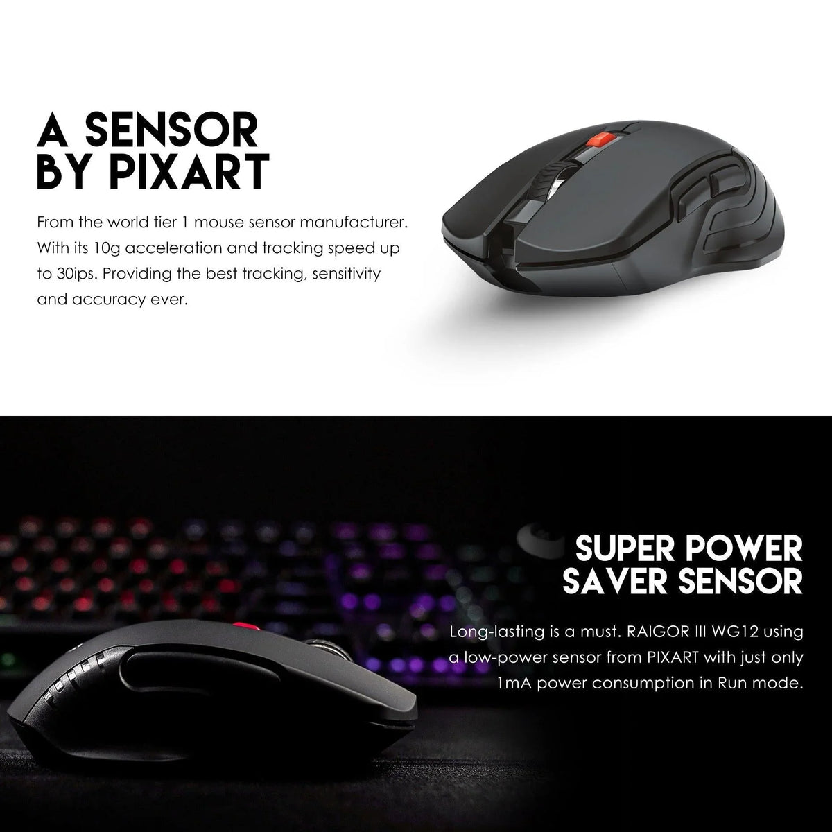 Fantech raigor iii wg12 gaming mouse with 2.4ghz wireless connection - mouse
