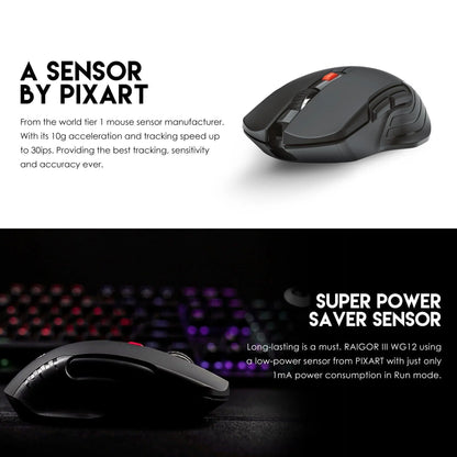 Fantech raigor iii wg12 gaming mouse with 2.4ghz wireless connection - mouse