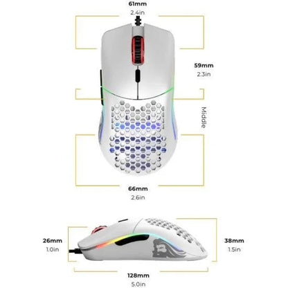 Glorious gaming mouse model o matte white-wired - mouse’s