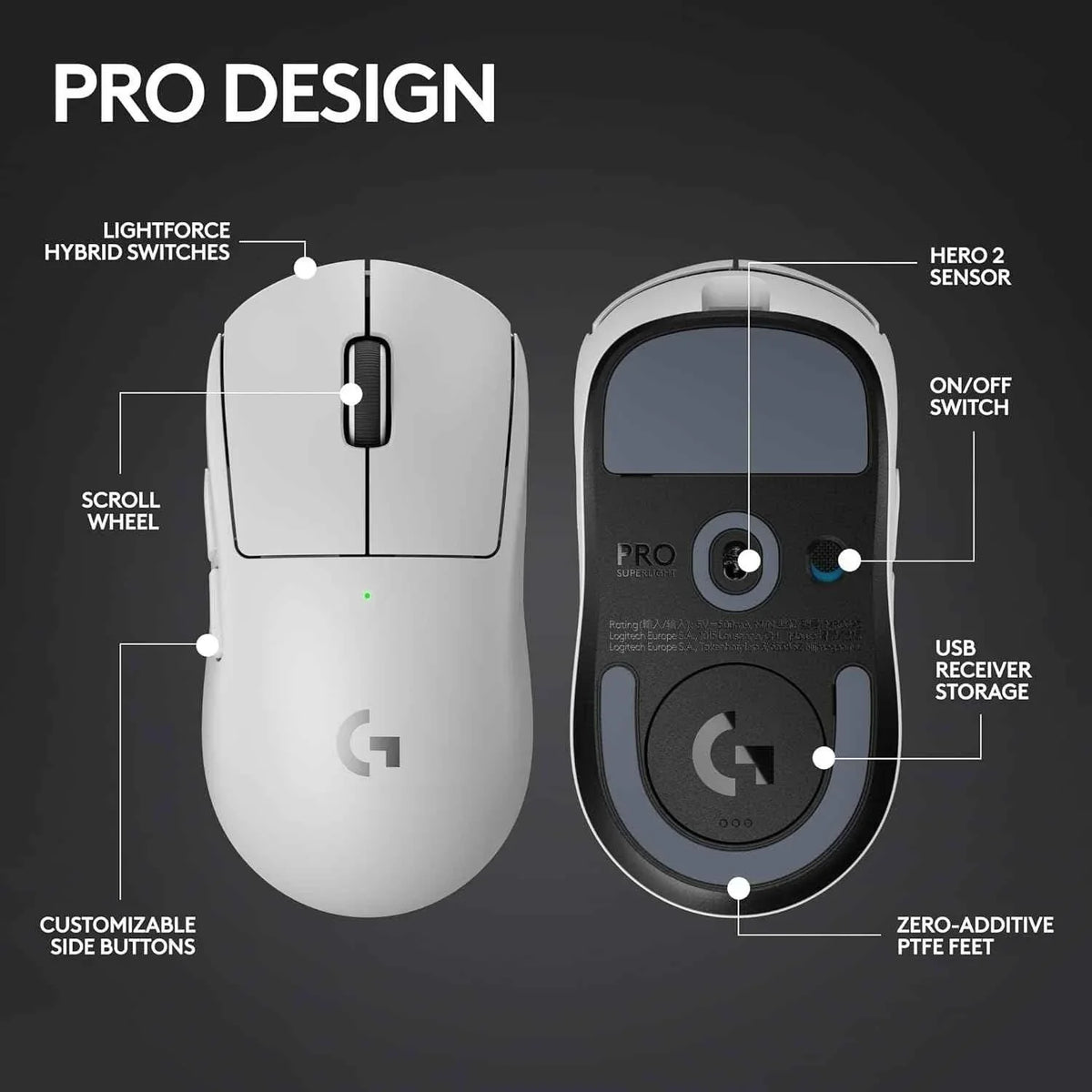 Logitech g pro x superlight 2 mouse - lightspeed wireless gaming mouse with 8k polling rate - mouse
