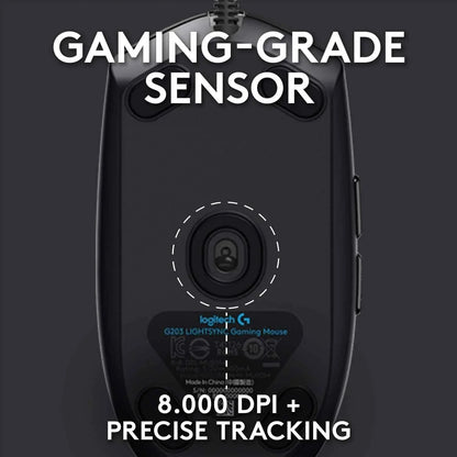Logitech g102 gaming mouse - light sync wired with customizable rgb lighting 6 buttons - mouse