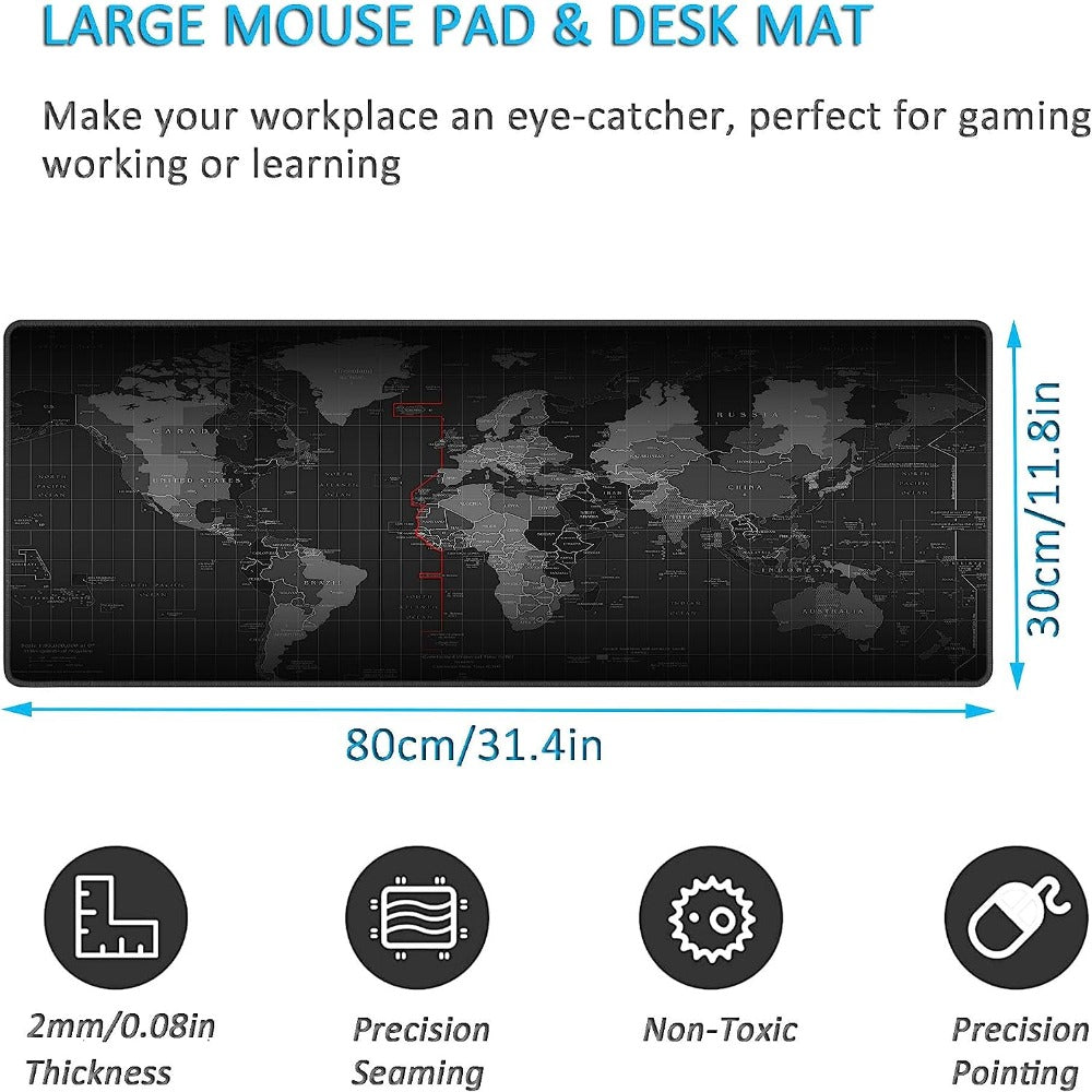 Gaming Mouse Pad World Map Mousepad
