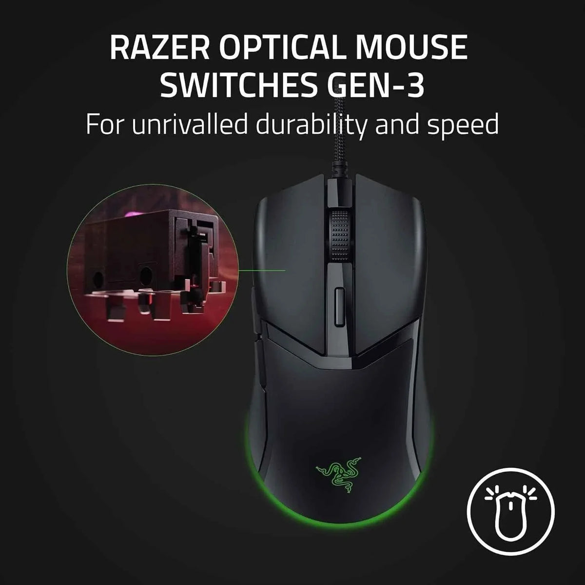 Razer cobra gaming mouse: 58g gen-3 optical switches chroma rgb lighting, - mouse